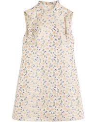 Valentino Garavani - Floral-Jacquard Mini Dress - Lyst