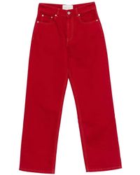 Ami Paris - Contrast-Stitch Straight-Leg Jeans - Lyst