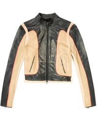 DIESEL - L-Oonie Lederjacke mit Einsätzen - Lyst