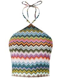 Missoni - Zigzag-Pattern Halter-Neck Top - Lyst
