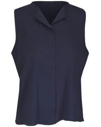 Peter Cohen - Sleeveless Notched-Collar Blouse - Lyst