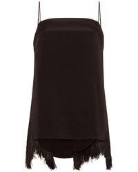 Adam Lippes - Fringed Silk Vest Top - Lyst