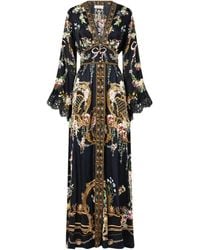 CAMILLA - Gerafftes Kleid mit Blumen-Print - Lyst
