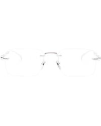 Gucci - Rahmenlose Bamboo Brille Mit Eckigem Gestell - Lyst