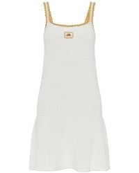 CASABLANCA - Crochet-Knit Logo-Patch Mini Dress - Lyst