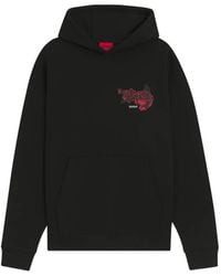 HUGO - Sudadera Dagethood Con Motivo Floral Y Capucha - Lyst