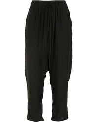 UMA | Raquel Davidowicz Silk Drop-crotch Cropped Trousers - Black