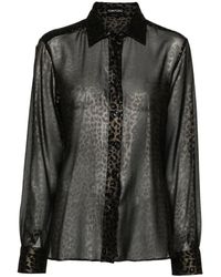 Tom Ford - Laminated Leopard-print Silk Shirt - Lyst