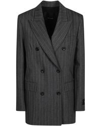 Pinko - Pinstripe Double-Breasted Blazer - Lyst