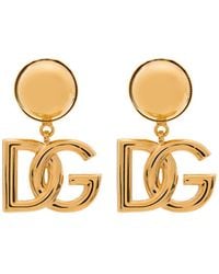 Dolce & Gabbana - Interlocking Logo Small Hoops - Lyst