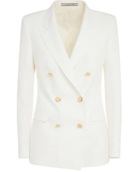 Tagliatore - Doppelreihiger J-Parigi Blazer mit goldfarbenen Knöpfen - Lyst