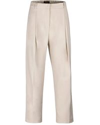 Moorer - Pleated Cropped Trousers - Lyst