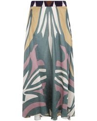 VOLANTIS - Safi Abstract-Print Silk Maxi Skirt - Lyst