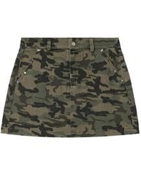 Mini Cream - Rok Met Camouflage-Print En Studs - Lyst