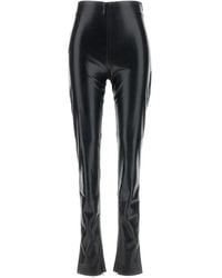 ANDAMANE - Faux-Leather Zipped-Hem Trousers - Lyst