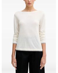 Benetton - Boat-Neck Long-Sleeve Sweater - Lyst