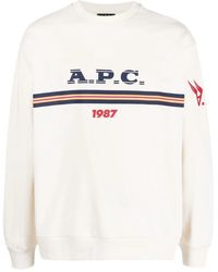A.P.C. - Adam Logo-Print Cotton Sweatshirt - Lyst