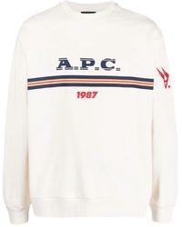 A.P.C. - Adam Logo-Print Cotton Sweatshirt - Lyst