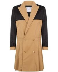Moschino - Double-Breasted Pleated-Design Coat - Lyst