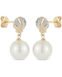 Mateo - Petite Venus Pearl And Diamond Earrings - Lyst
