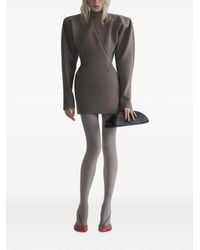 Mugler - Taupe Mini Zipped Dress - Lyst