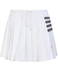 Thom Browne - Oxford 4-Bar Drawstring Pleated Mini Skirt - Lyst