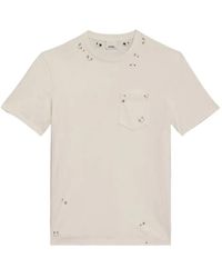 Isabel Marant - Yezra Ring-Embellished Distressed Cotton T-Shirt - Lyst