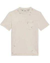 Isabel Marant - Yezra Gerafeld Katoenen T-Shirt Verfraaid Met Ring - Lyst