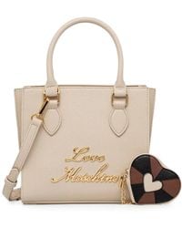 Love Moschino - Logo-Lettering Heart-Charm Tote Bag - Lyst