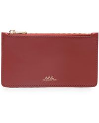 A.P.C. - Logo-stamp Leather Wallet - Lyst