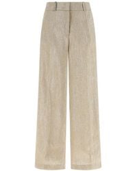 Peserico - Lamé-Thread Wide-Leg Trousers - Lyst