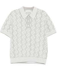 Drole de Monsieur - Monogram-Knit Striped-Trim Polo Shirt - Lyst