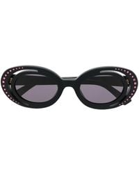 Marni - Crystal-Embellishment Oval-Frame Sunglasses - Lyst
