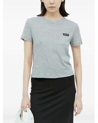 Miu Miu - Cotton Logo T-Shirt - Lyst