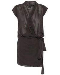 Pinko - Ardola Draped Tie-Fastening Mini Dress - Lyst