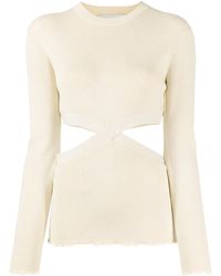 3.1 Phillip Lim - Lurex Cut-Out Knitted Top - Lyst