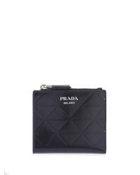 Prada - Small Brushed-leather Wallet - Lyst