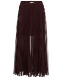 Patrizia Pepe - Pleated Semi-Sheer Maxi Skirt - Lyst