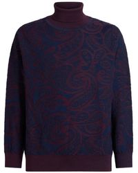 Etro - Paisley Jacquard Turtleneck Sweater - Lyst