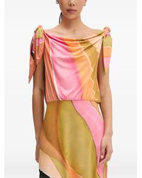 Never Fully Dressed - Abstract-Print Tie-Shoulder Mini Dress - Lyst
