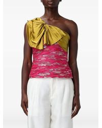 Valentino Garavani - One-Shoulder Bow-Detail Top - Lyst