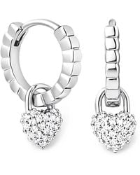 Velora Vie - Vault Of Venus Pavé-Heart Earrings - Lyst