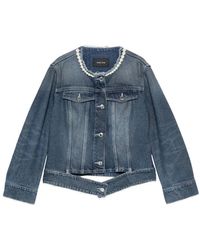 Simone Rocha - Pearl-Embellished Denim Jacket - Lyst