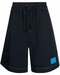 Sunnei - Dark Wash Elastic-Waist Shorts - Lyst