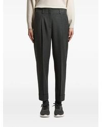 Peserico - Pleated Turn-Up Trousers - Lyst
