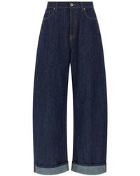 P.A.R.O.S.H. - Turn-Up Cuff Wide-Leg Jeans - Lyst