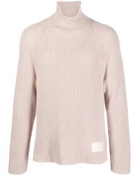 Ami Paris - Gerippter Pullover Mit Logo-Patch - Lyst