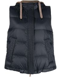 Brunello Cucinelli - Quilted Hooded Gilet - Lyst