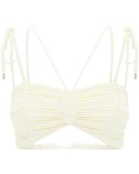 MAISON ANANA - Ruched-Detail Tie-Fastening Bikini Top - Lyst
