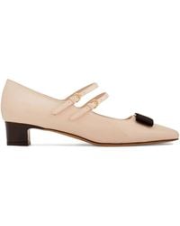 Ferragamo - Vara Bow Two-Strap Block-Heel Pumps - Lyst